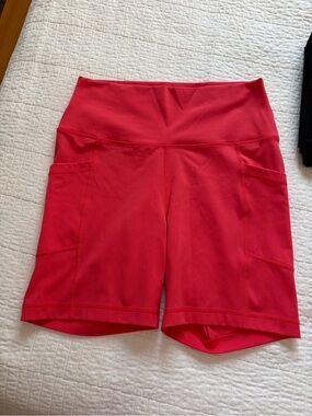 Women's Biker Shorts in Coral Pink